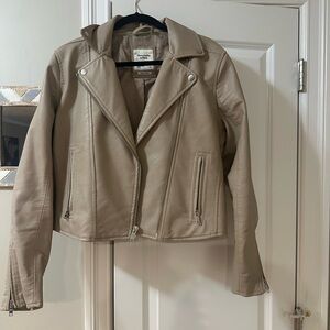 Tan Leather Jacket by Abercrombie